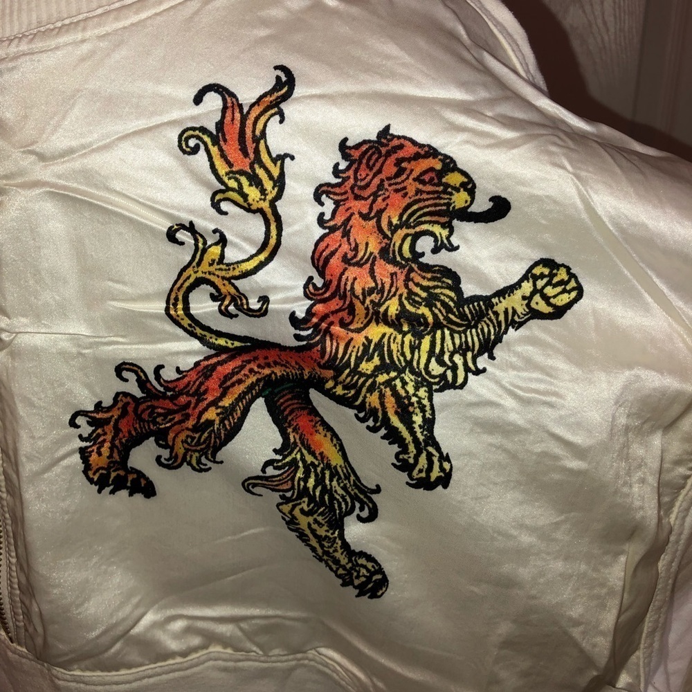 Vintage 80’s LILY FAROUCHE 1/4 Zipper Dragon Print Pullover Sz L - Picture 6 of 9